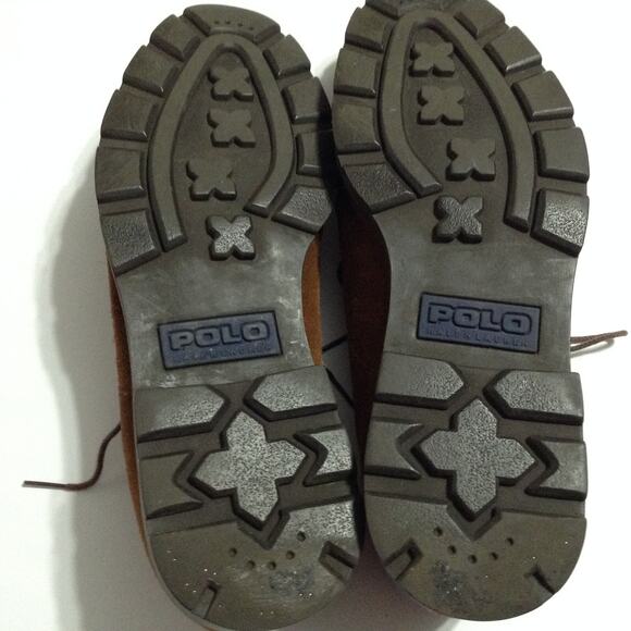 Polo Ralph Lauren Shoes Mens 11.5D Brown Suede Leather Tread Lace Up Dress